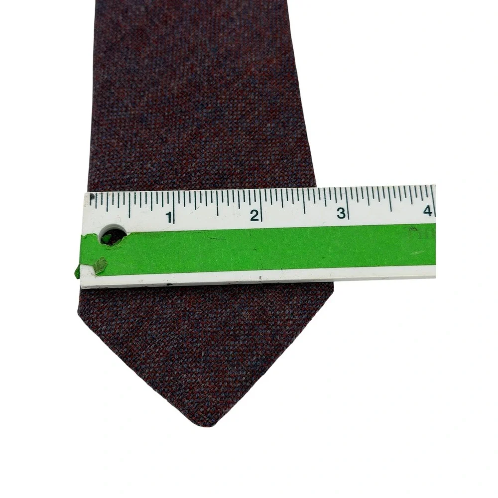 G. Galvani Mens 100% Lambswool Tie‎ Scotland Made Burgundy Marled Textured (TG2)